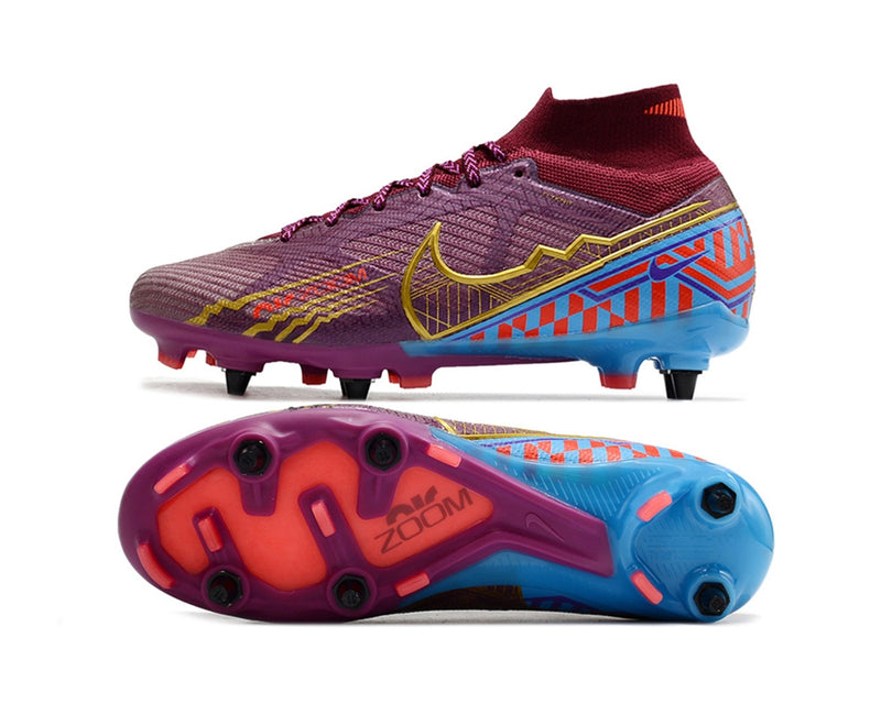 Chuteira Campo NIKE Air Zoom Mercurial Superfly 9 Elite SG-PRO Mbappe Vinho